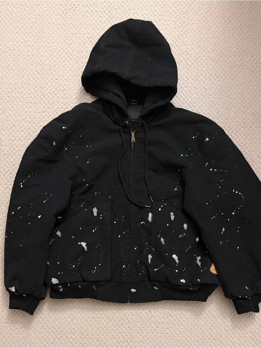 R13 Black Hooded Oversized Jacket with Padded Lining Size S Unisex - Picture 4 of 16